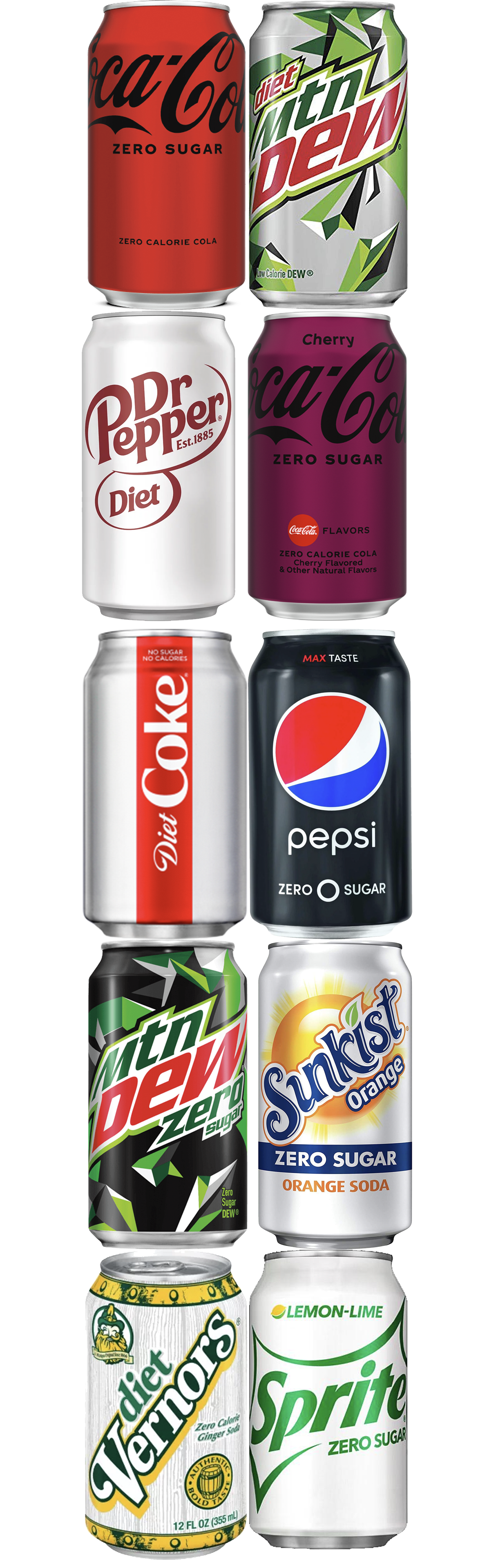 stacked cans of soda